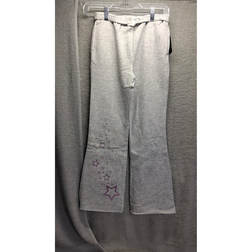 Art Class Girls Heathered Gray Star Sequin Flare Sweatpants L 10/12 NEW(B5)